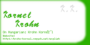 kornel krohn business card